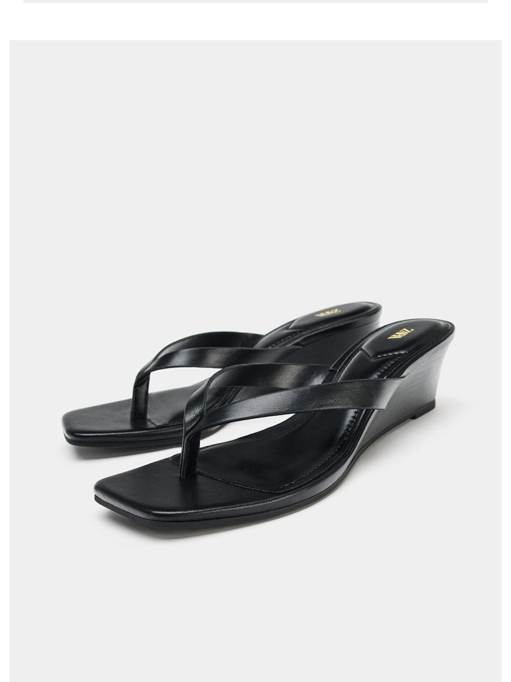 Zara black WEDGE HEEL SANDALS 38